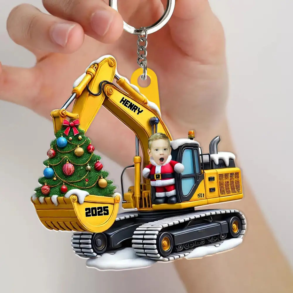 Personalized Funny Construction Car Hanger - Custom Name Ornament Gift