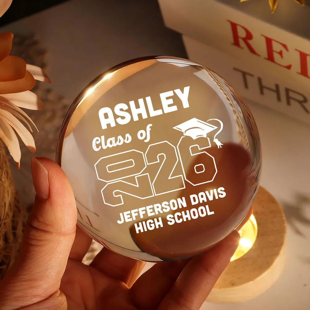 Globe Lamp with Personalized Class of Design, Warm Cozy Nightstand Glow, Meaningful Gift for a Grad