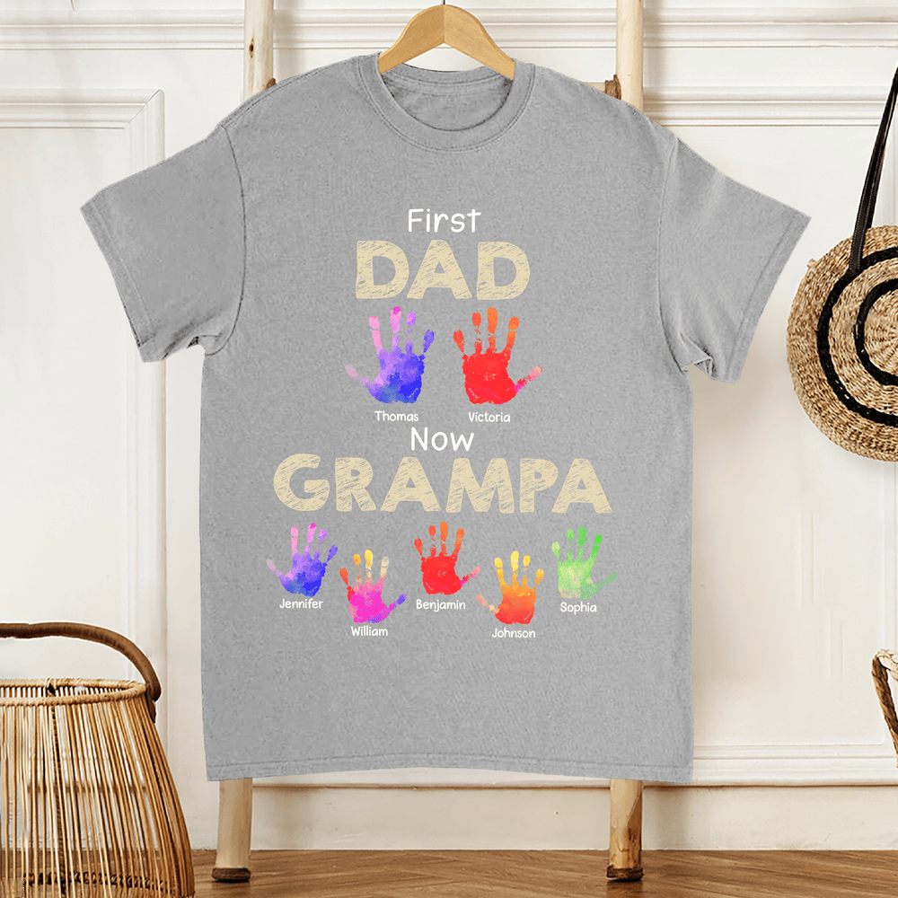 Custom Handprint T-Shirt for Dad or Grandpa – Personalized Gift