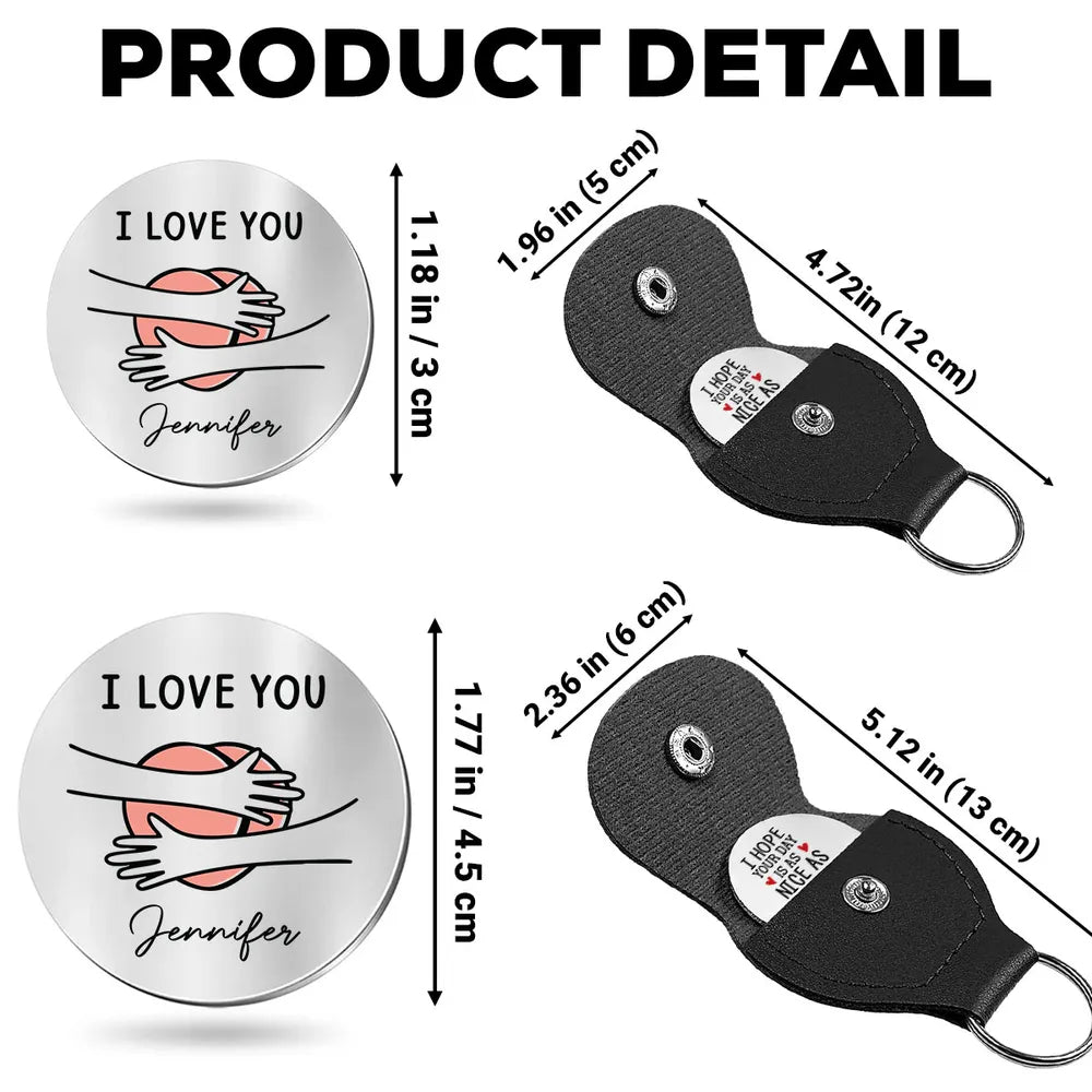 Personalized Pocket Hug Token with I Love You Hug Illustration, Sweet Everyday Keepsake, Unique Romantic Gift for Someone Special