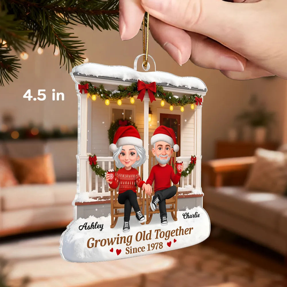 Acrylic Ornament Personalized Growing Old Together Couple Keepsake Warm Home Decor Gift for Partners