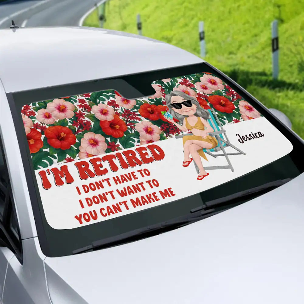 Retired Women Tropical Floral Car Sunshade Gift