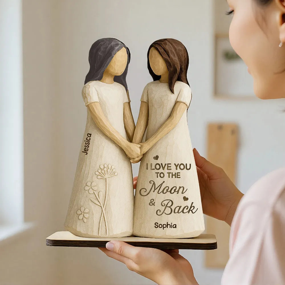 Mother and Daughter Forever Keepsake Wooden Plaque, Personalized Rustic Home Decor, Thoughtful Unique Gift for Mom from Daughter