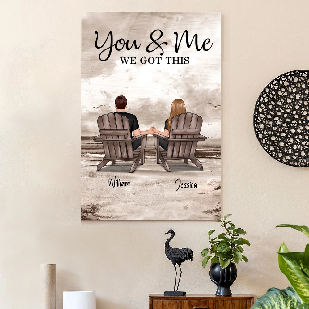 Personalized LED Light Plaque for Couple, Beach Back View Scene, Cozy Ambient Light, Unique Romantic Gift for Him or Her