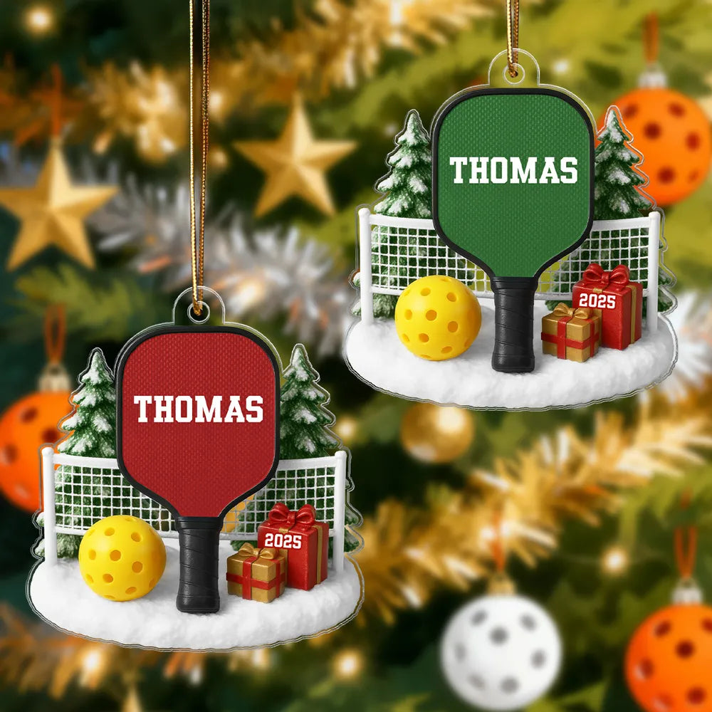 Acrylic Ornament with Pickleball Paddle Design | Clear Printing & Premium Texture, Perfect Gift for Sports Lovers