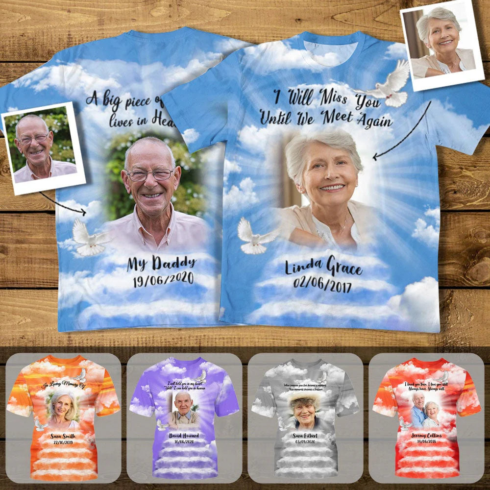 Custom Memorial Classic Tee - Photo & Name Tribute - "Always on My Mind, Forever in My Heart" - Meaningful Keepsake Shirt