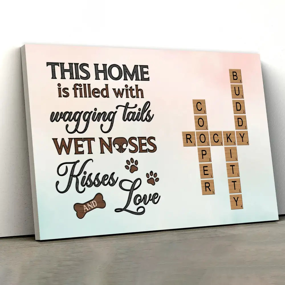 A House is Not a Home Without Paw Prints – Custom Pet Name Puzzle Poster, Ornament, Plaque, Pillow, Cup & More – Personalized Gift for Dog Lovers