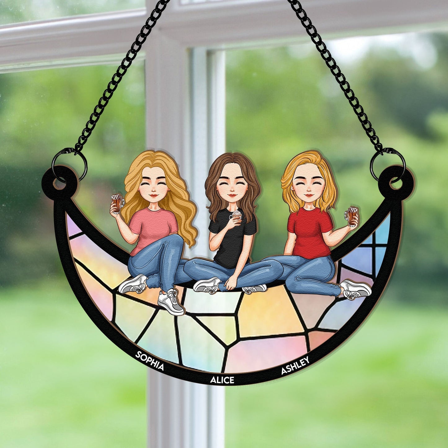 Perfect Gift for Friends – "You & Me, Best Friends Forever" Custom Wood and Acrylic Layered Ornament