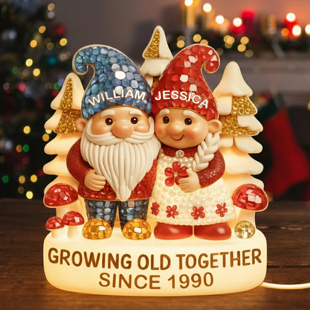Growing Old Together Custom Acrylic Light Box, Cozy Winter Couple Scene, Soft Atmosphere Lighting Romantic Gift for Couples
