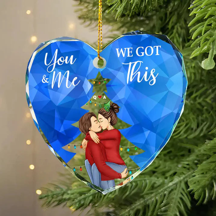 From Our First Kiss Till Our Last Breath Christmas Couple - Personalized Custom Shaped Keychain or Ornament or Poster or Plaque