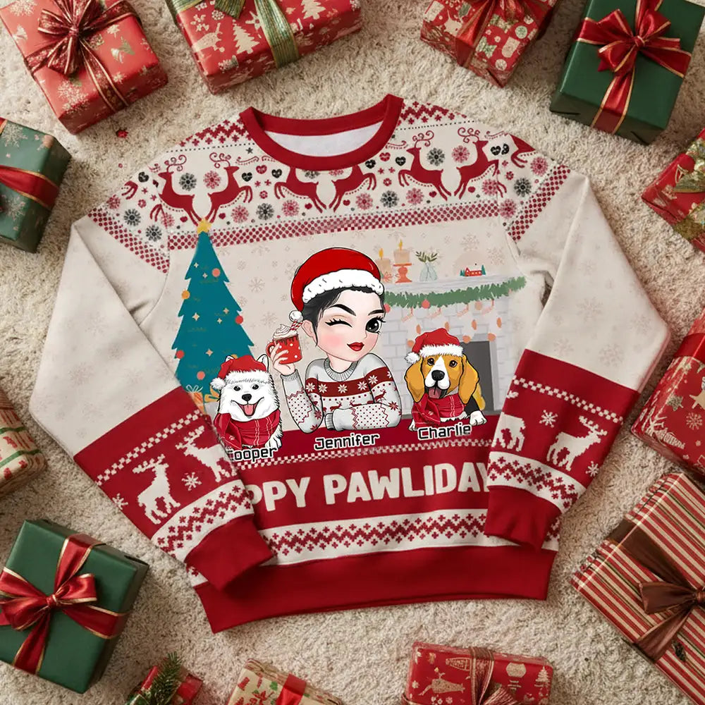 Custom Christmas Sweatshirt with Dog Owner Design Gift