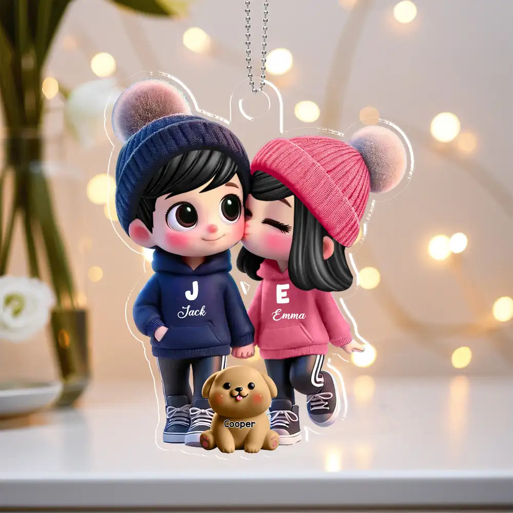 Customizable Couple's Acrylic Keychain – Personalized Names Gift