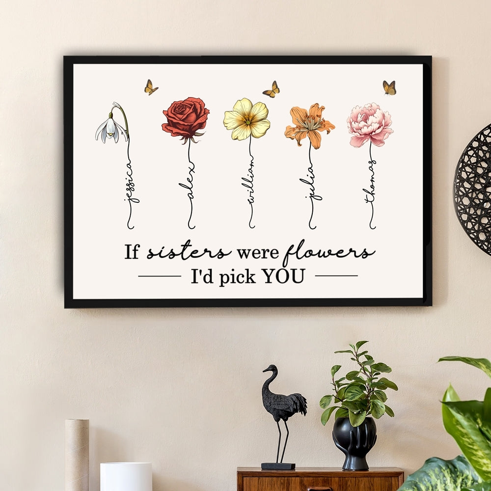 Personalized Poster Floral Friends Design High Clarity Beautiful and Practical Gift Choice