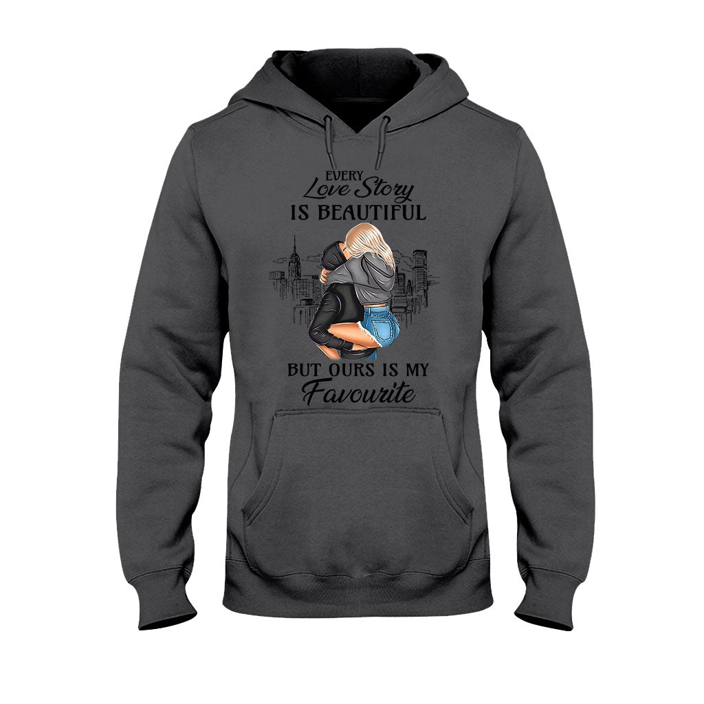 Every Love Story Is Beautiful But Ours Is My Favourite - Personalized Couple T-shirt and Hoodie