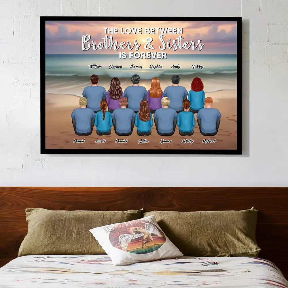 The Love Between Brothers And Sisters Is Forever - Personalized Poster or Keychain or Ornament or Plaque