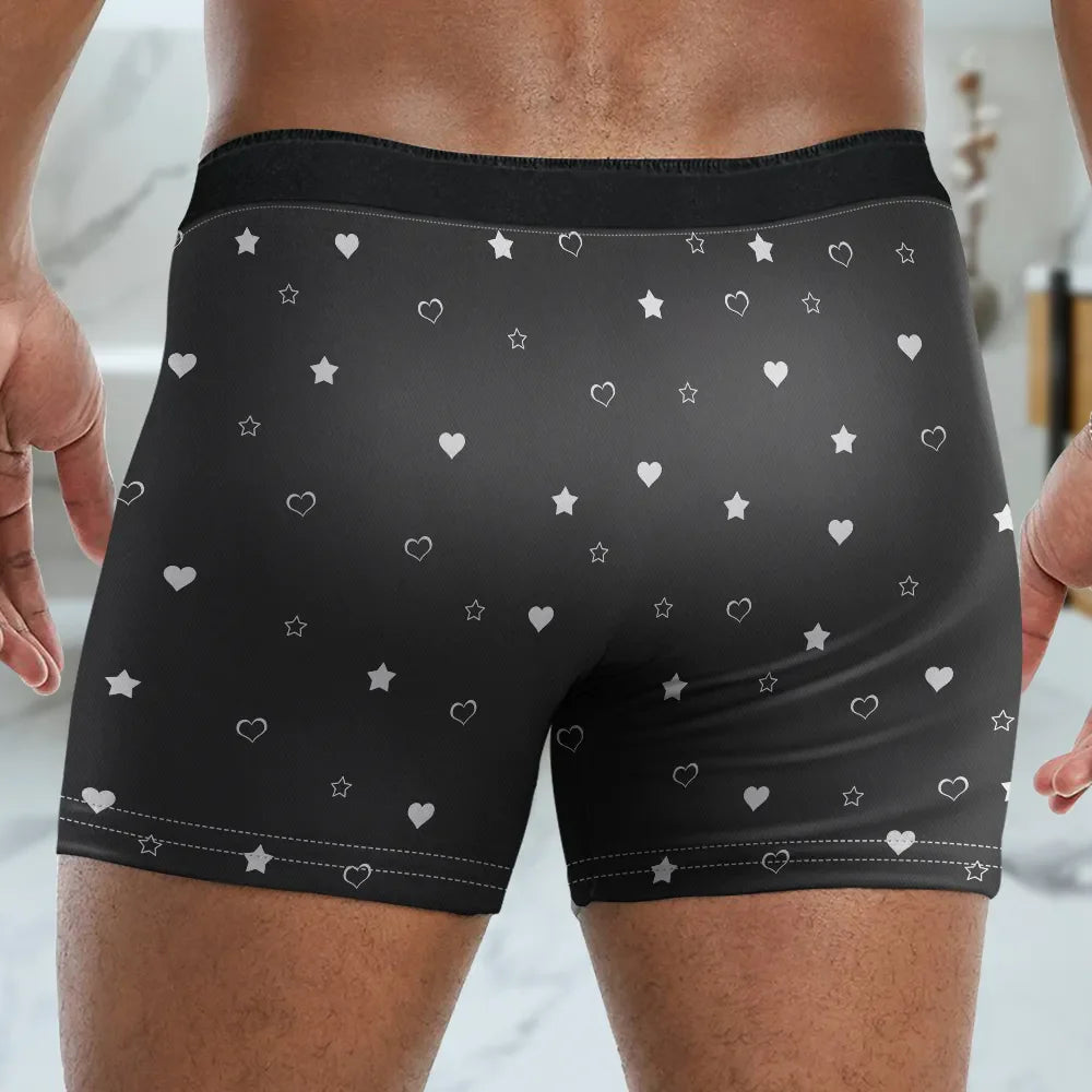 "Think of Me Every Time You Take Off These – Romantic and Funny Personalized Boxer Briefs for Him"