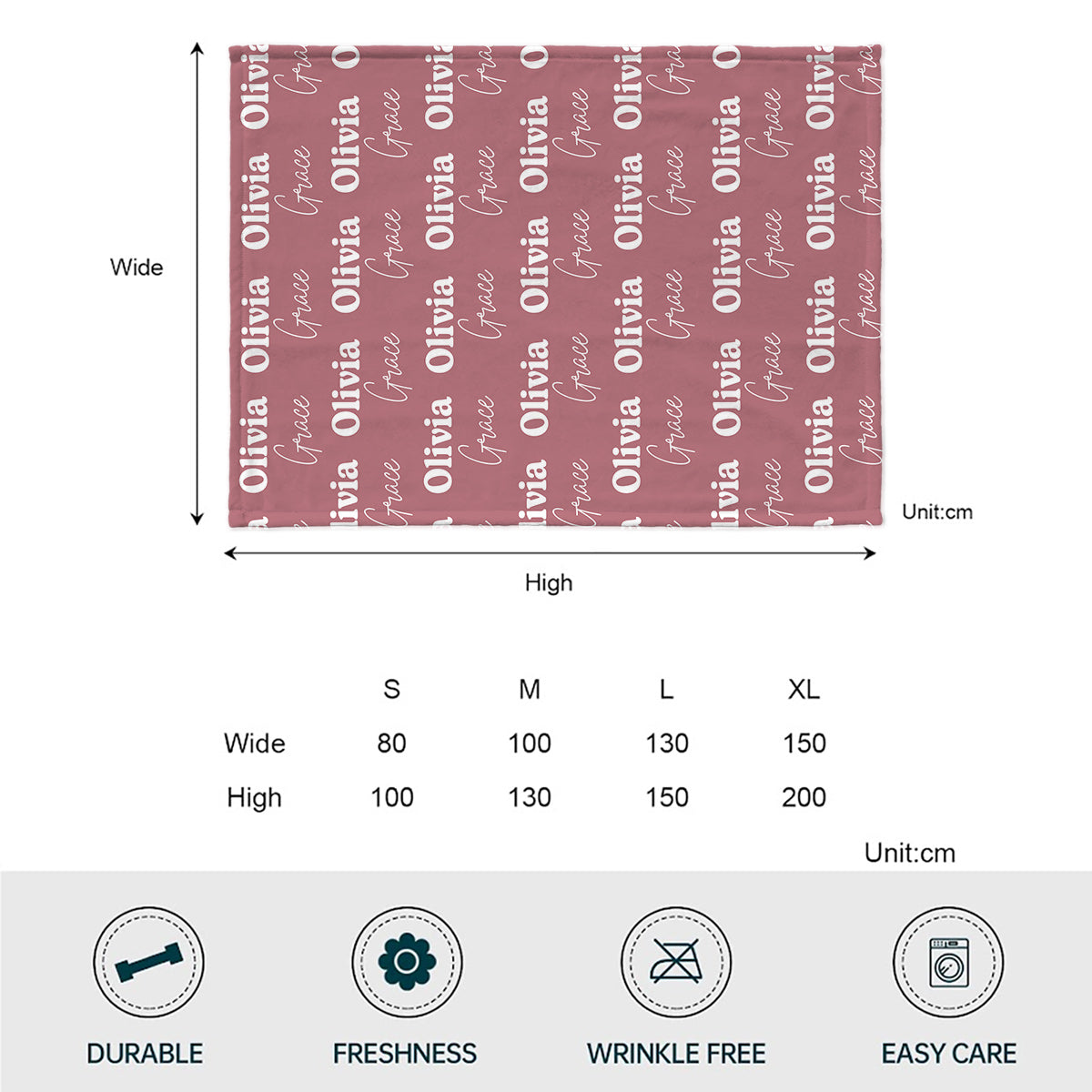Custom Name Pattern - Personalized Daughter Blanket