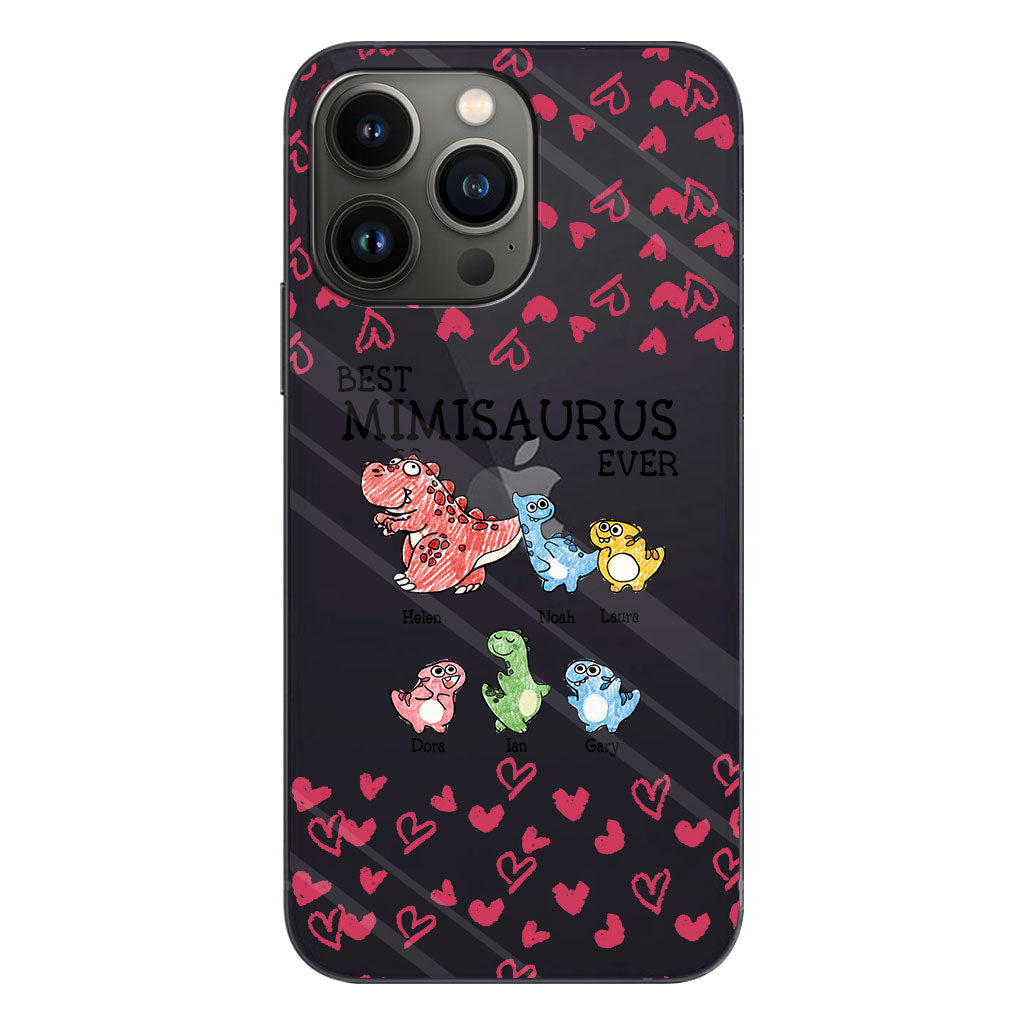 Best Mimisaurus Ever - Gift for grandma, grandpa, dad, mom, aunt, uncle - Personalized Clear Phone Case