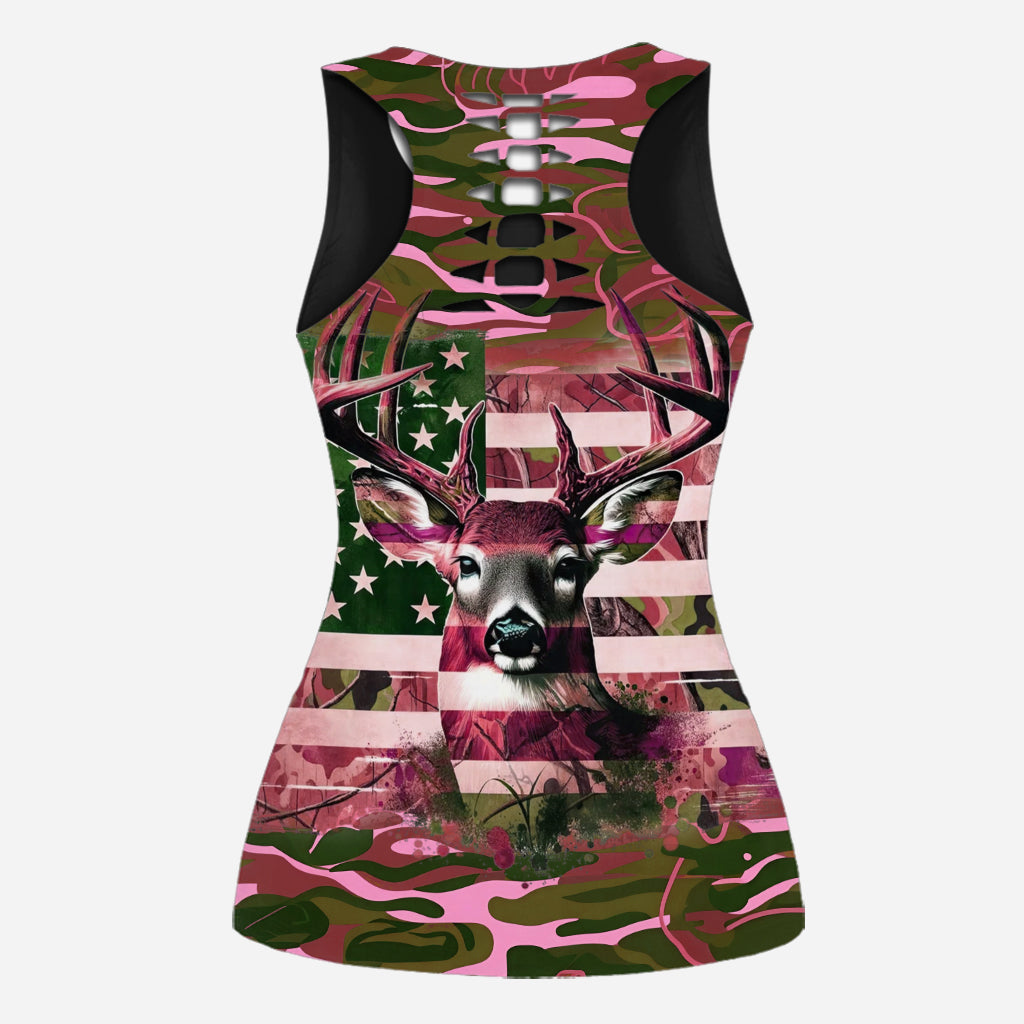 Country Girl - Personalized Hunting Hollow Tank Top and Leggings