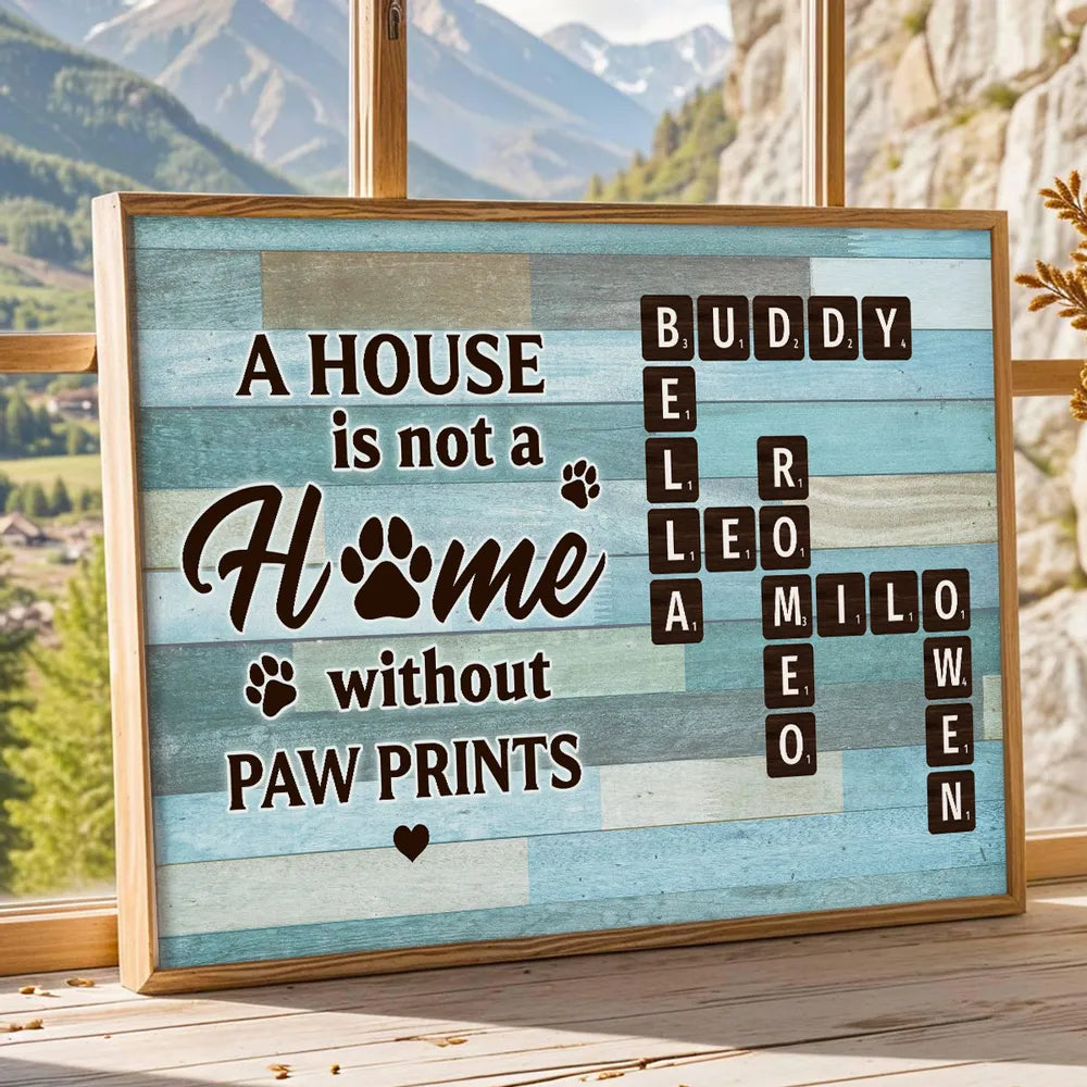 Custom Pet Poster with Dog Names - Personalized Canvas for Pet Lovers