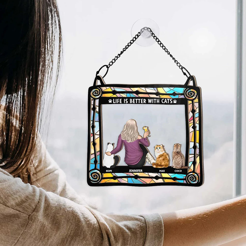 Personalized Cat & Owner Ornament - Customizable Pet-Themed Gift