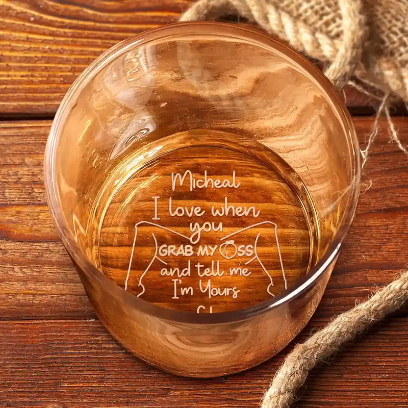 Personalized Whiskey Glass with Sexy Quote for Couple Nights, Unique Funny Gift for Whiskey Lover and Partner