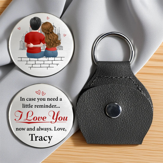 Personalized Pocket Hug Token with Couple Hugging Illustration, Unique Romantic Gift for Him or Her, A Little Reminder to Carry