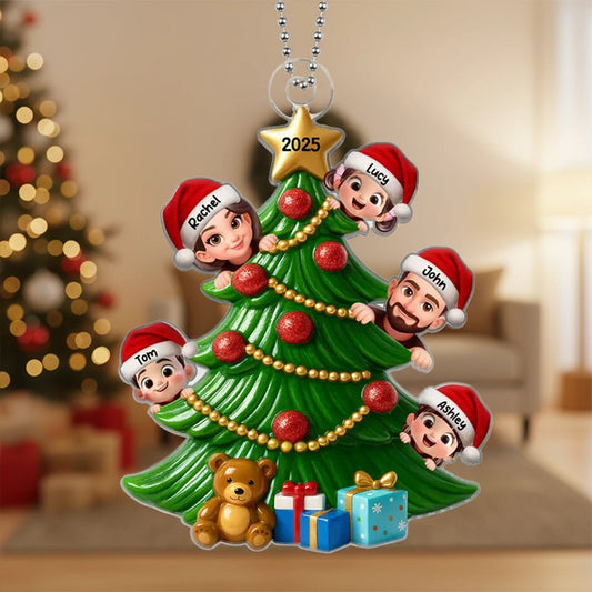 Christmas Tree Family Acrylic Ornament – Custom Christmas Decoration for Family