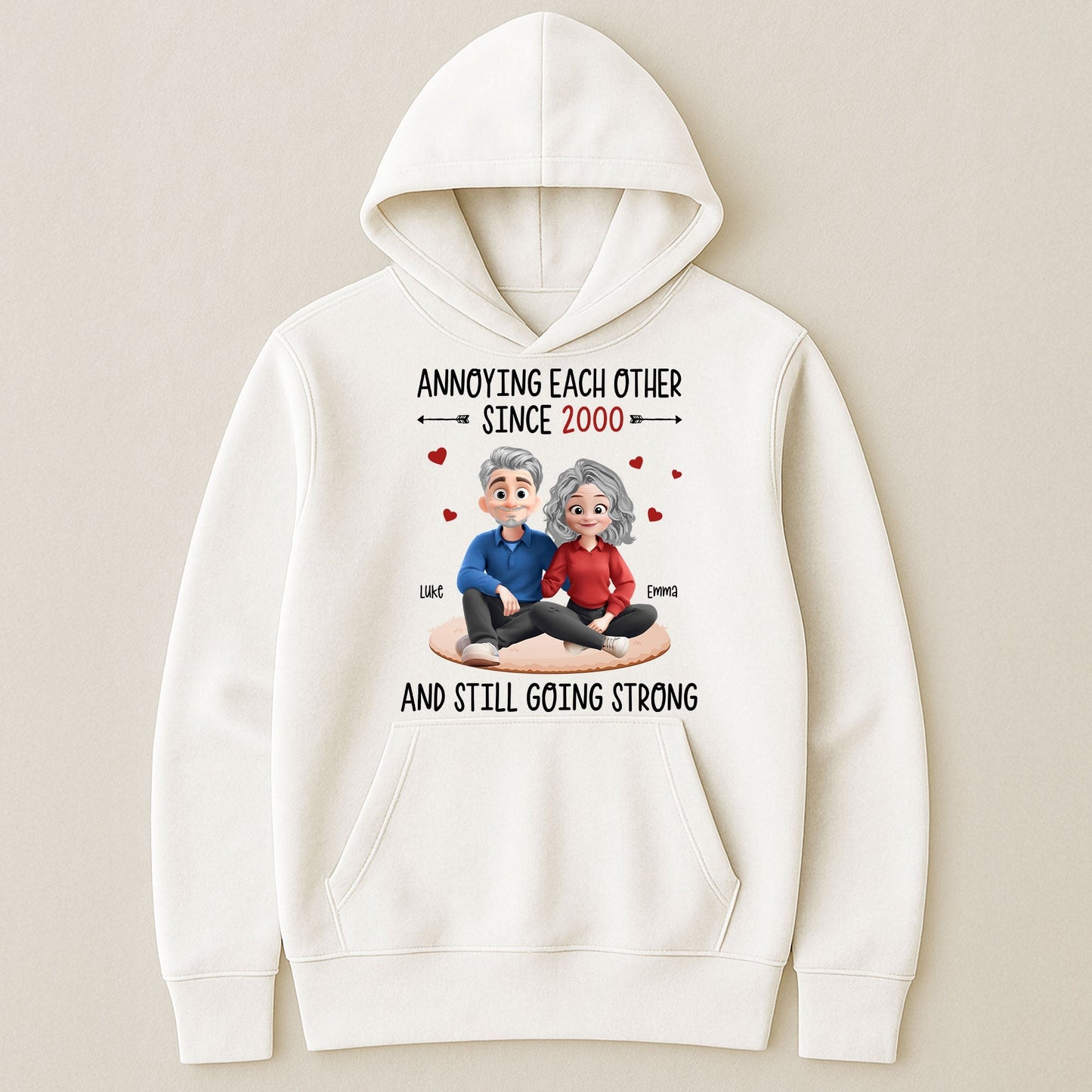 Funny Couple Cartoon Classic Tee, playful love design for partners, perfect as a thoughtful gift and everyday wear