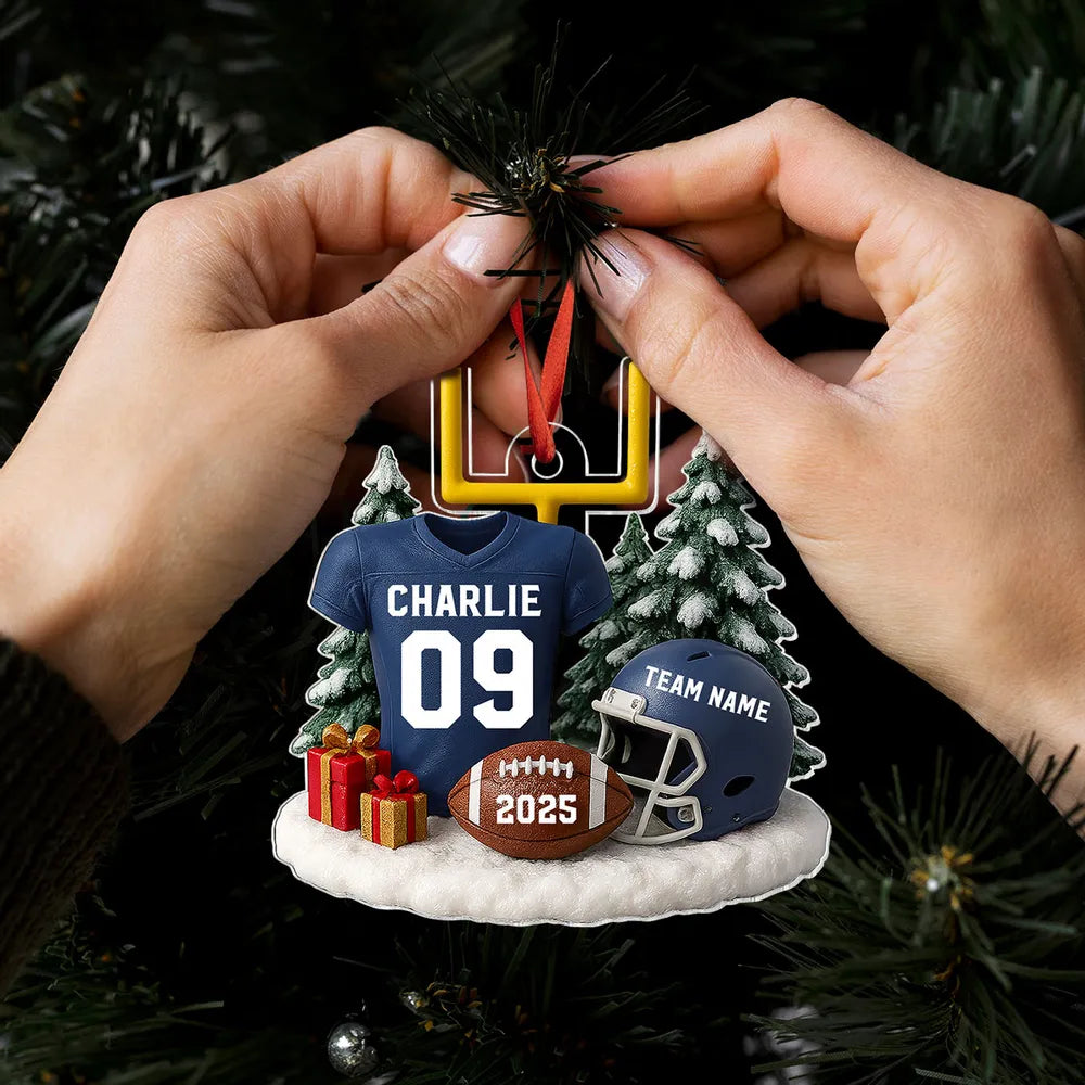 American Football Acrylic Ornament – Perfect Holiday Gift for Football Lovers, Football Team