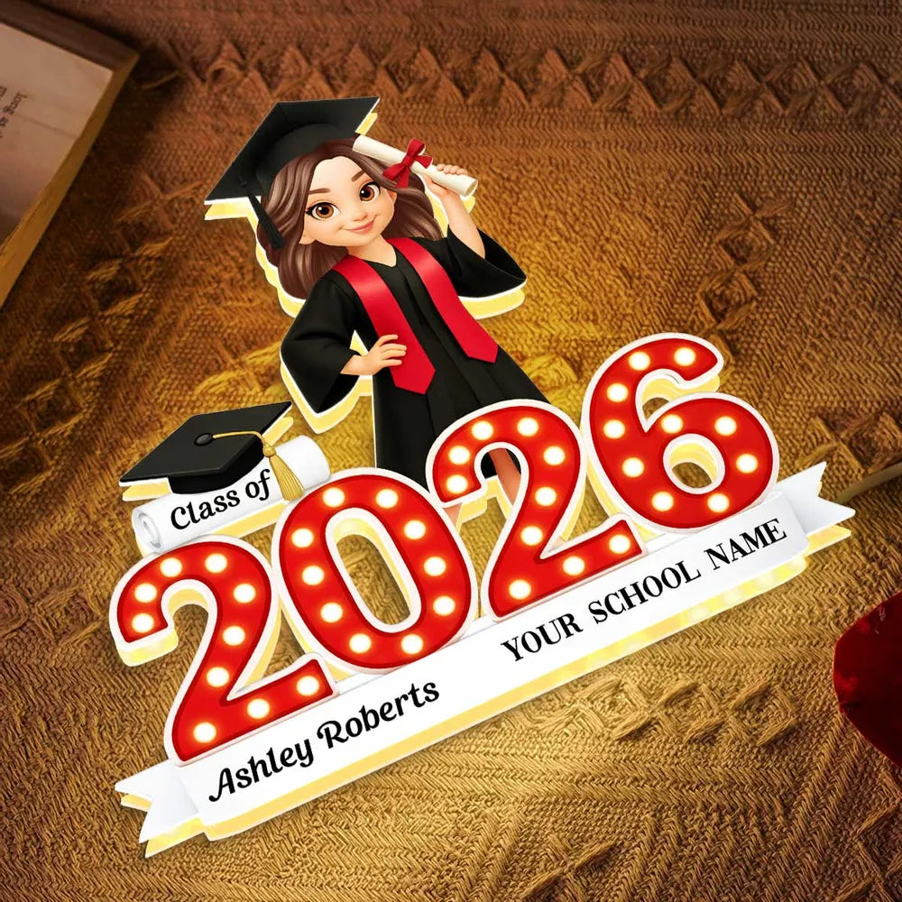 Personalized Acrylic Light Box Class Of Graduation Design for Bedroom or Bookshelf Warm Glow Unique Gift