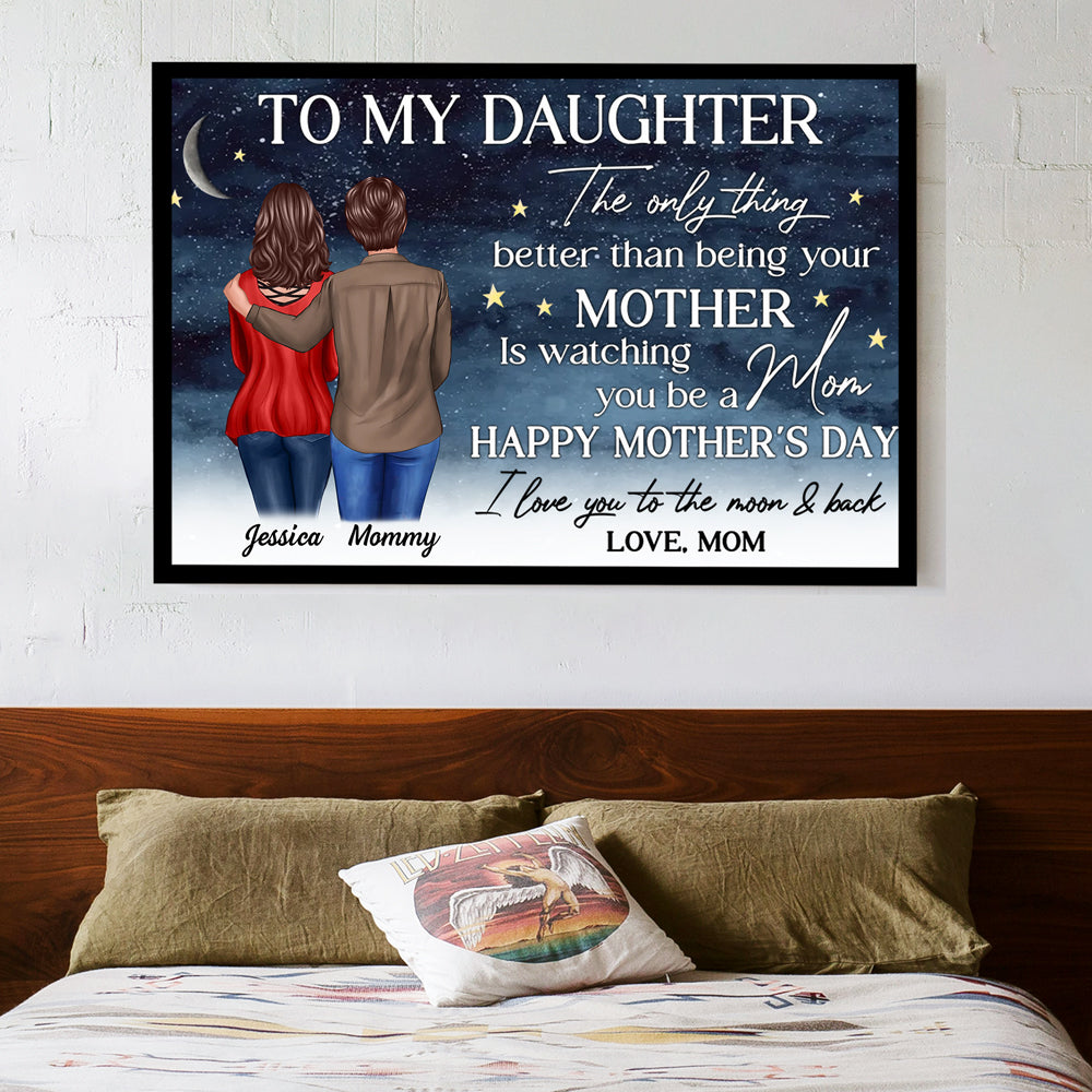 Starry Night To My Daughter – Personalized Poster, Keychain, Pillow, Mug & More, Happy Mother’s Day Gift from Mom