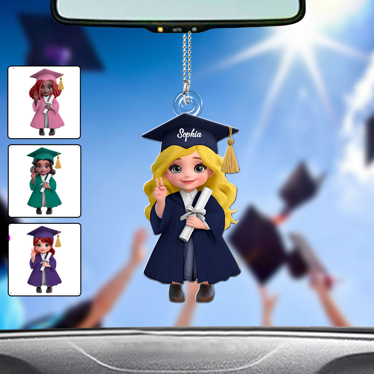 Graduation Class 2025 - Personalized Graduation Custom Shaped Car Ornament
