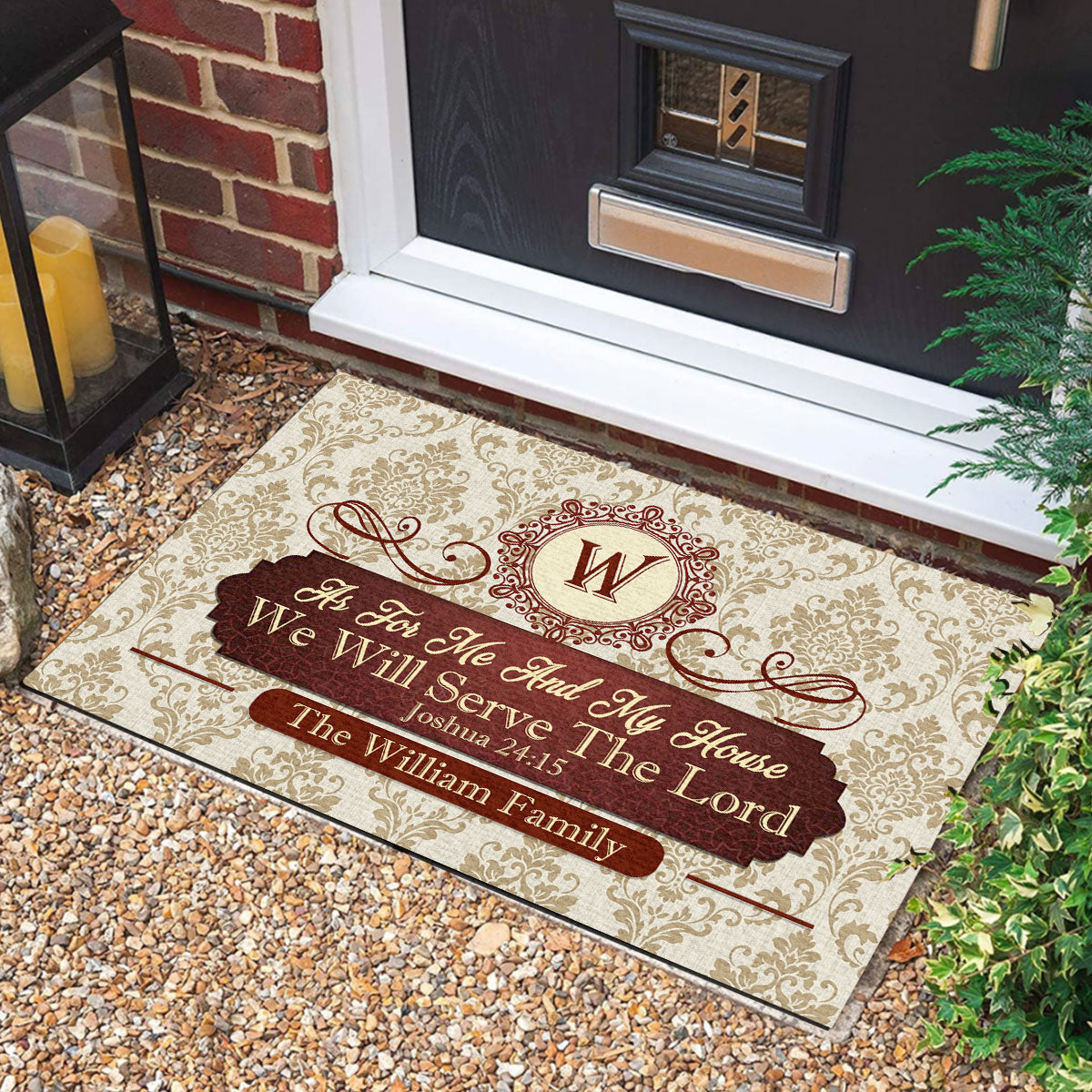 Personalized Doormat As For Me And My House We Will Serve The Lord Unique Christian Home Entry Gift