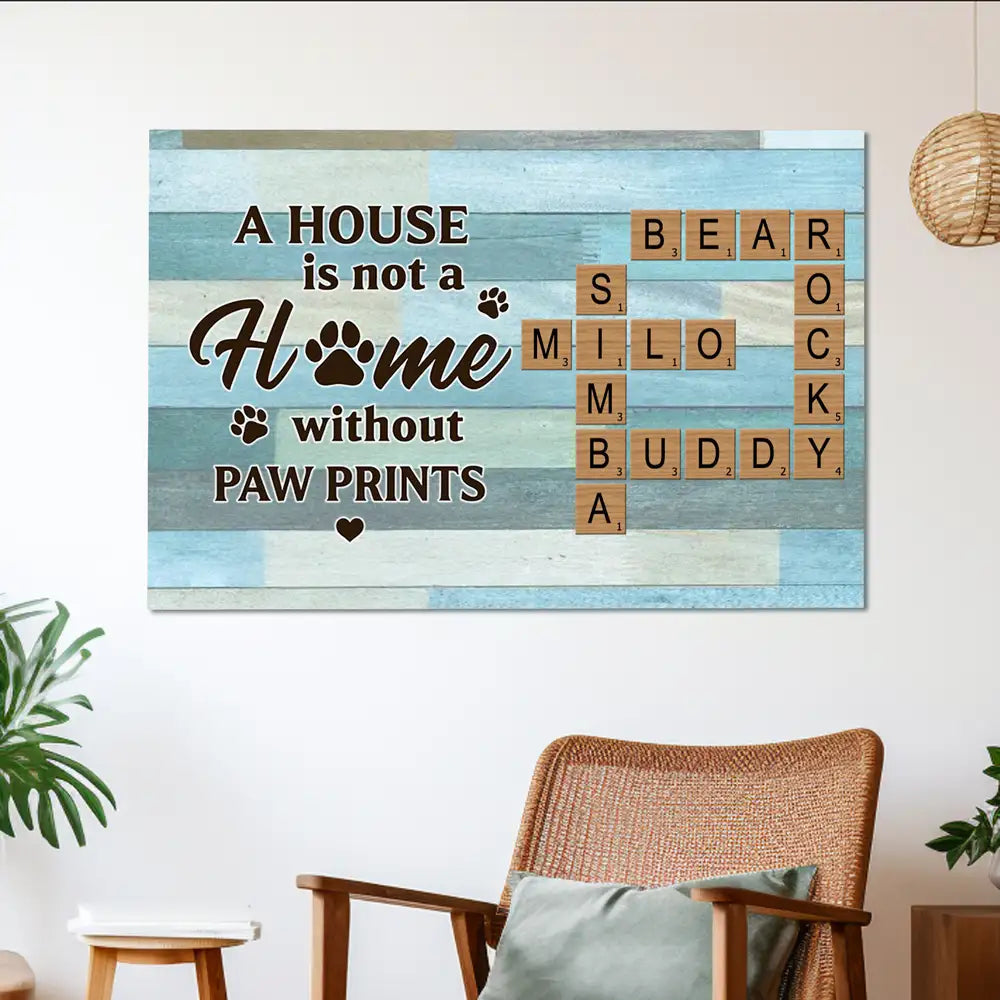 Custom Pet Poster with Dog Names - Personalized Canvas for Pet Lovers