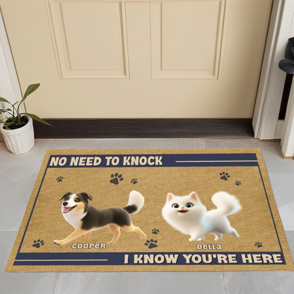 Custom Dog and Cat Doormat, Fun Pet-Themed Home Décor and Gift