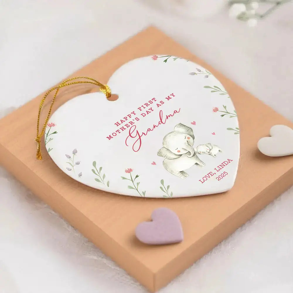 Happy First Mother’s Day as My Mommy – Personalized Ceramic Ornament, Gift for New Moms