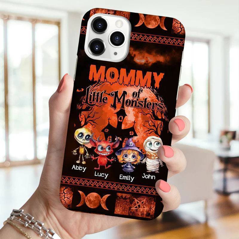 Grandma Of Little Monster Kids Halloween Gift For Grandma Mom Personalized Phone Case