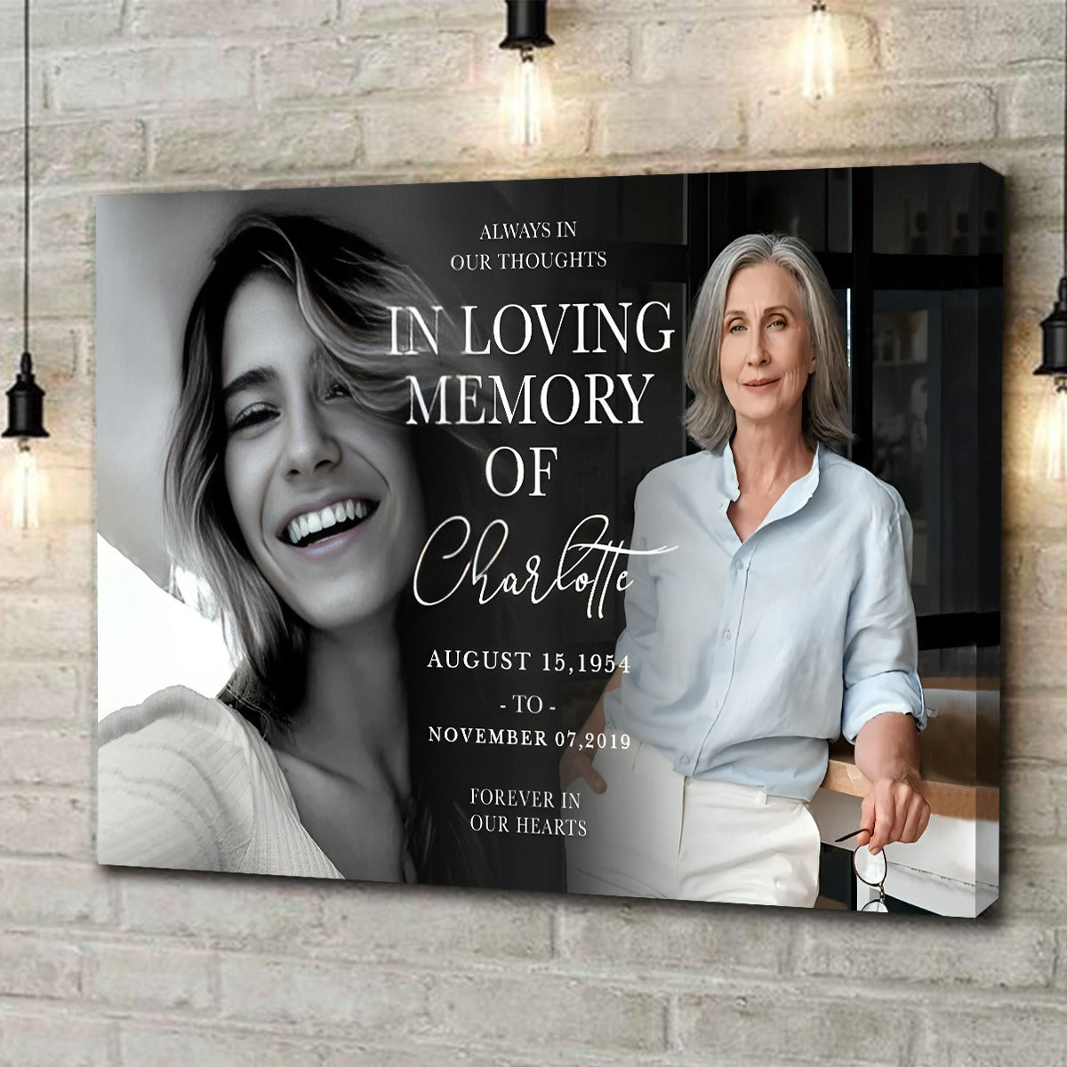 Forever In Our Hearts Canvas - Celebrate the Life of Your Loved Ones with Personalized Memorial Poster or Canvas