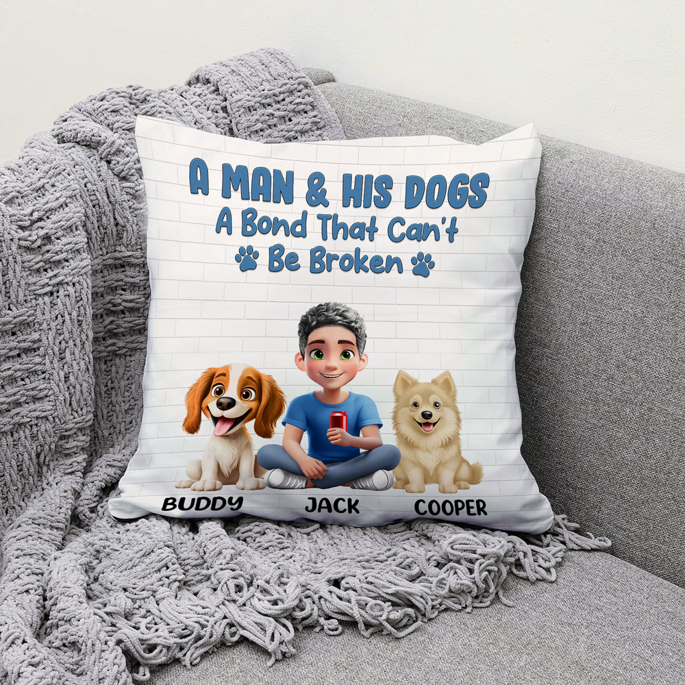 Personalized Square Pillow for Dog Moms and Dads – ‘Best Dog Mom/Dad Ever’ with Customizable Dog and Name