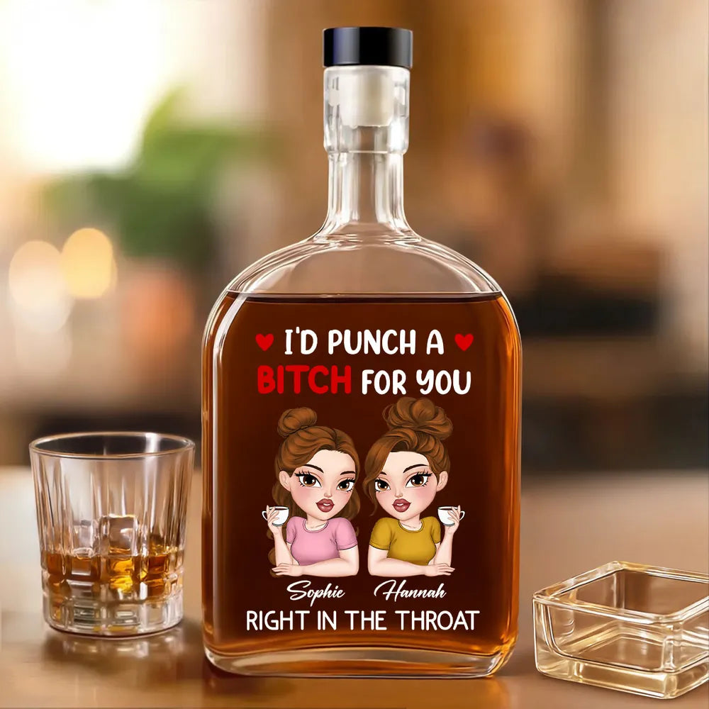 Custom Glass Spirits Decanter – Funny Gift for Sisters & Friends