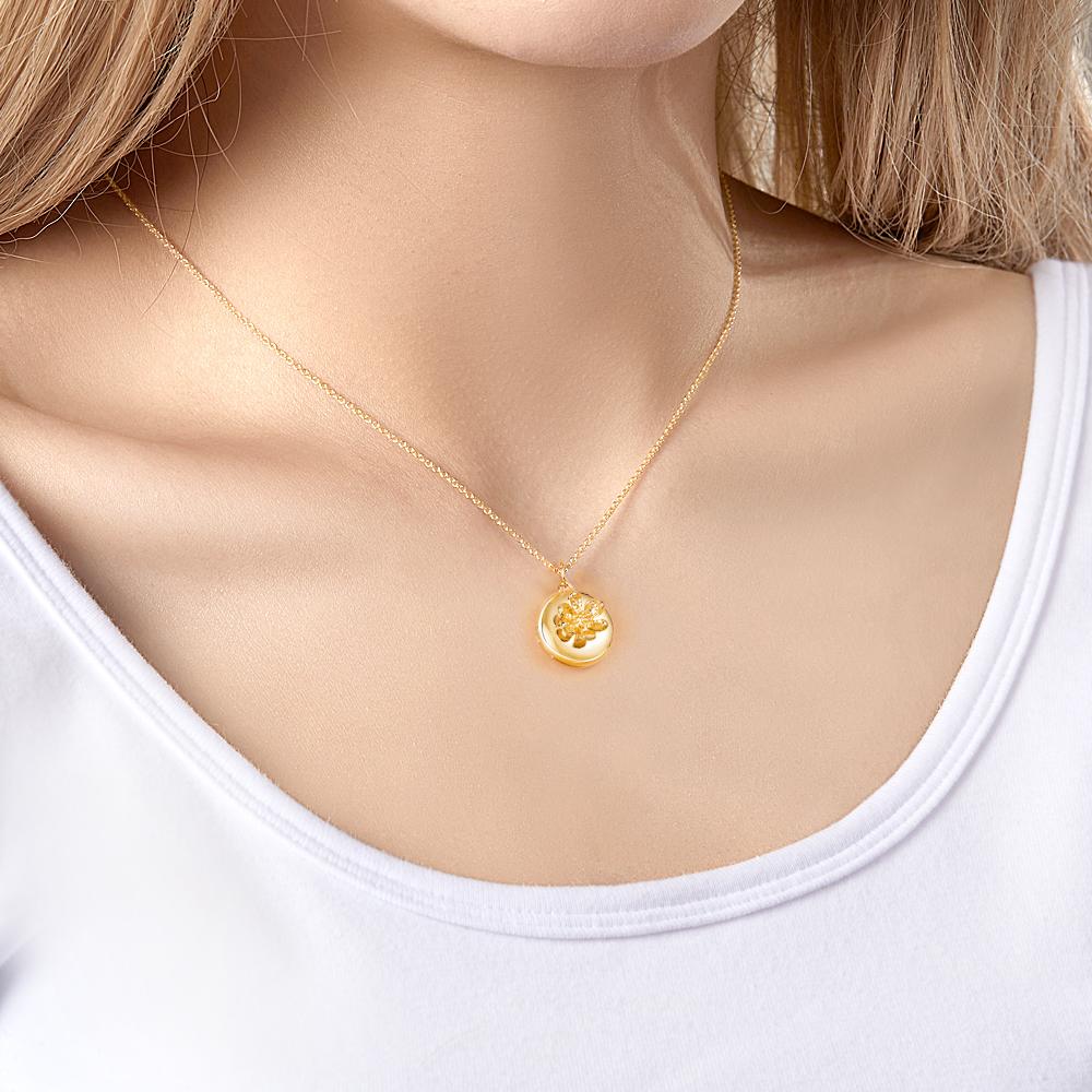 Any Photo Flower - Personalized Flower Photo Necklace