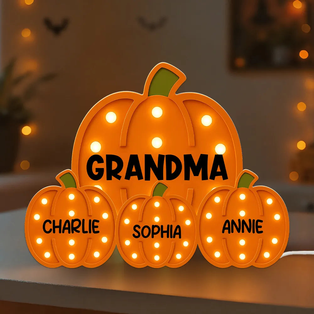 Acrylic Light Box with Pumpkin Design, Grandma-Inspired Theme and Perfect Holiday Gift
