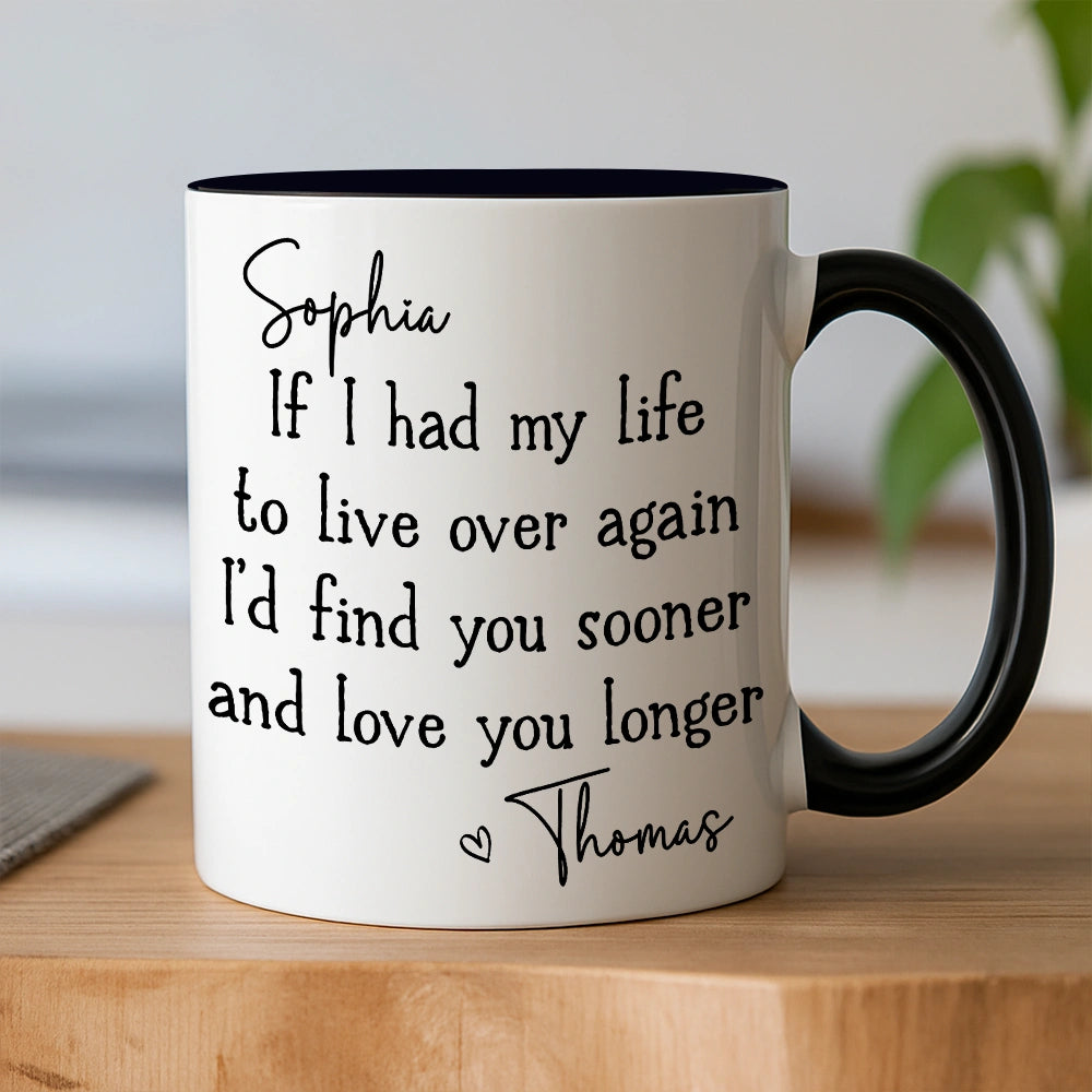 Custom Love You Longer Coffee Mug, Personalized White Ceramic Mug for Partner, Sweet Daily Reminder & Thoughtful Romantic Gift