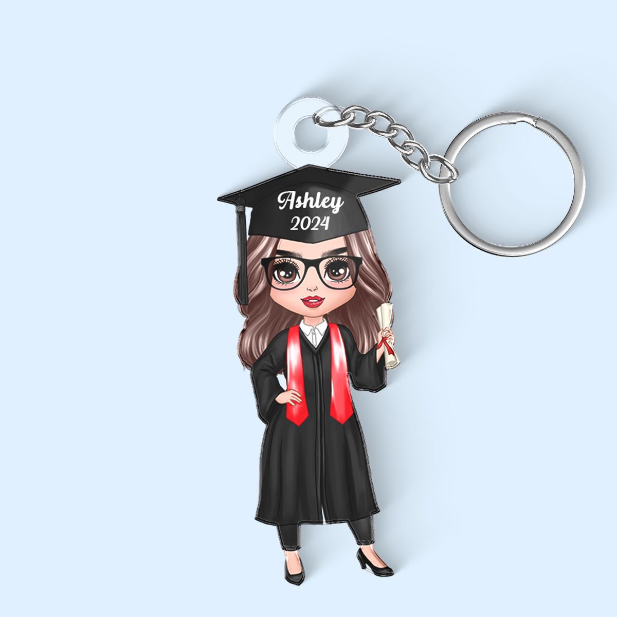 Personalized Graduation Acrylic Keychain, Creative Gift for Classmates, Heartwarming Graduation Gift from Parents