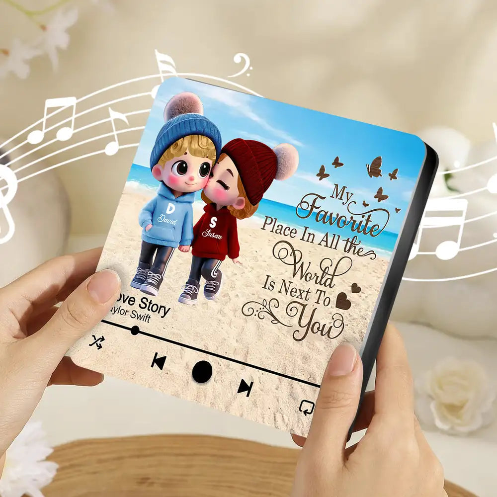 My Favorite Place Is Next to You – Custom Acrylic Music Magnet Gift for Couples
