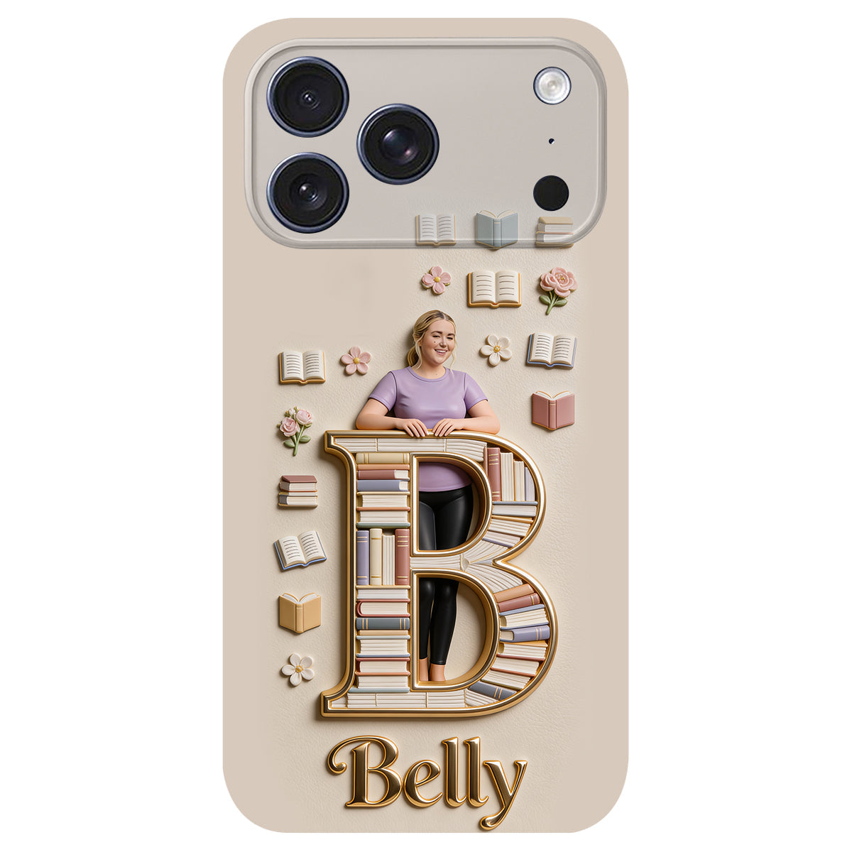 Book Lovers Gift - Personalized Book 3D Embossed Leather Phone Case