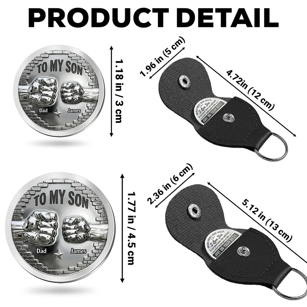 Personalized Pocket Hug Token for Son, Custom Engraved Keepsake Gift From Dad, A Daily Reminder I Love You