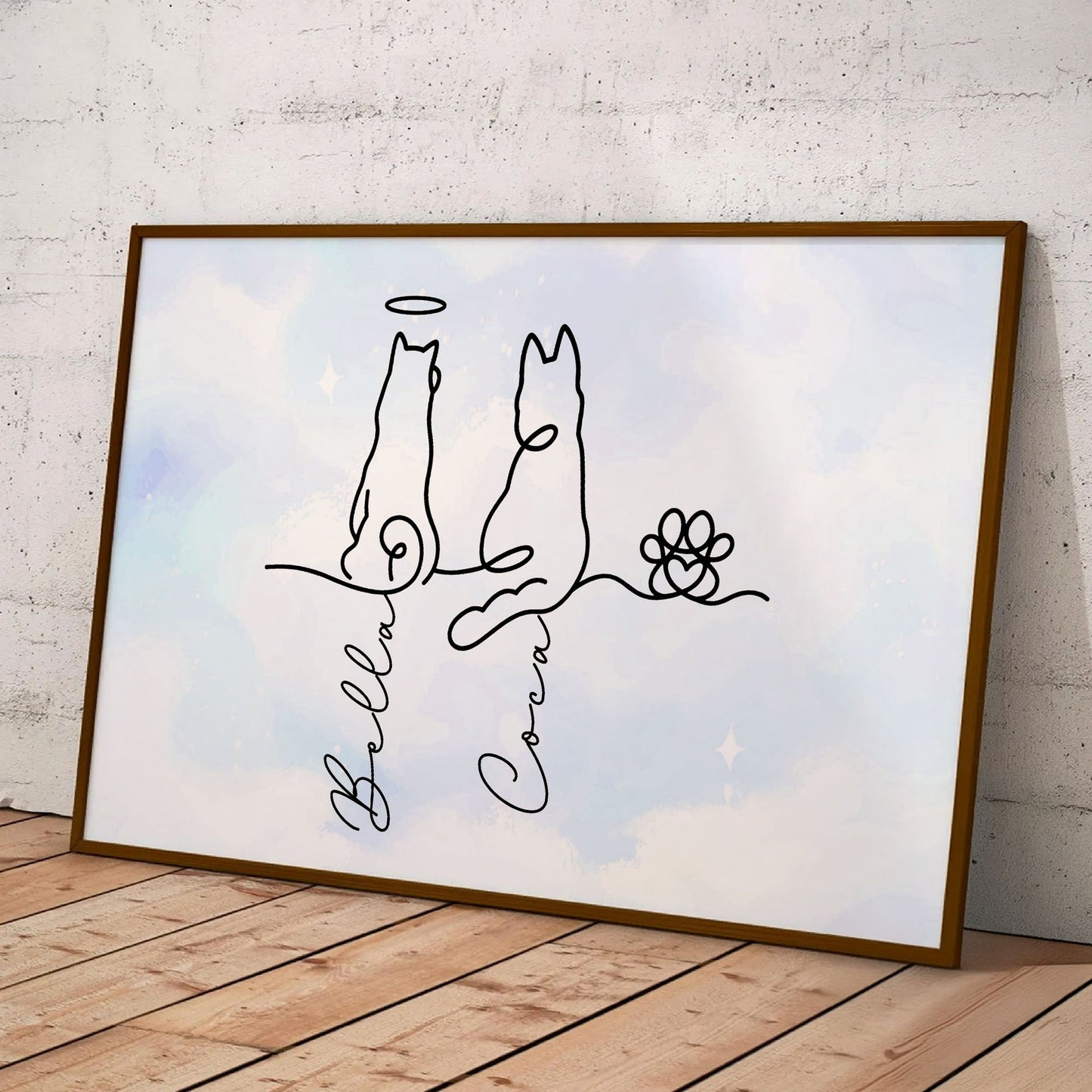 Minimalist Dog Line Art Poster – Memorial Pet Gift, Thoughtful Keepsake for Dog Lovers