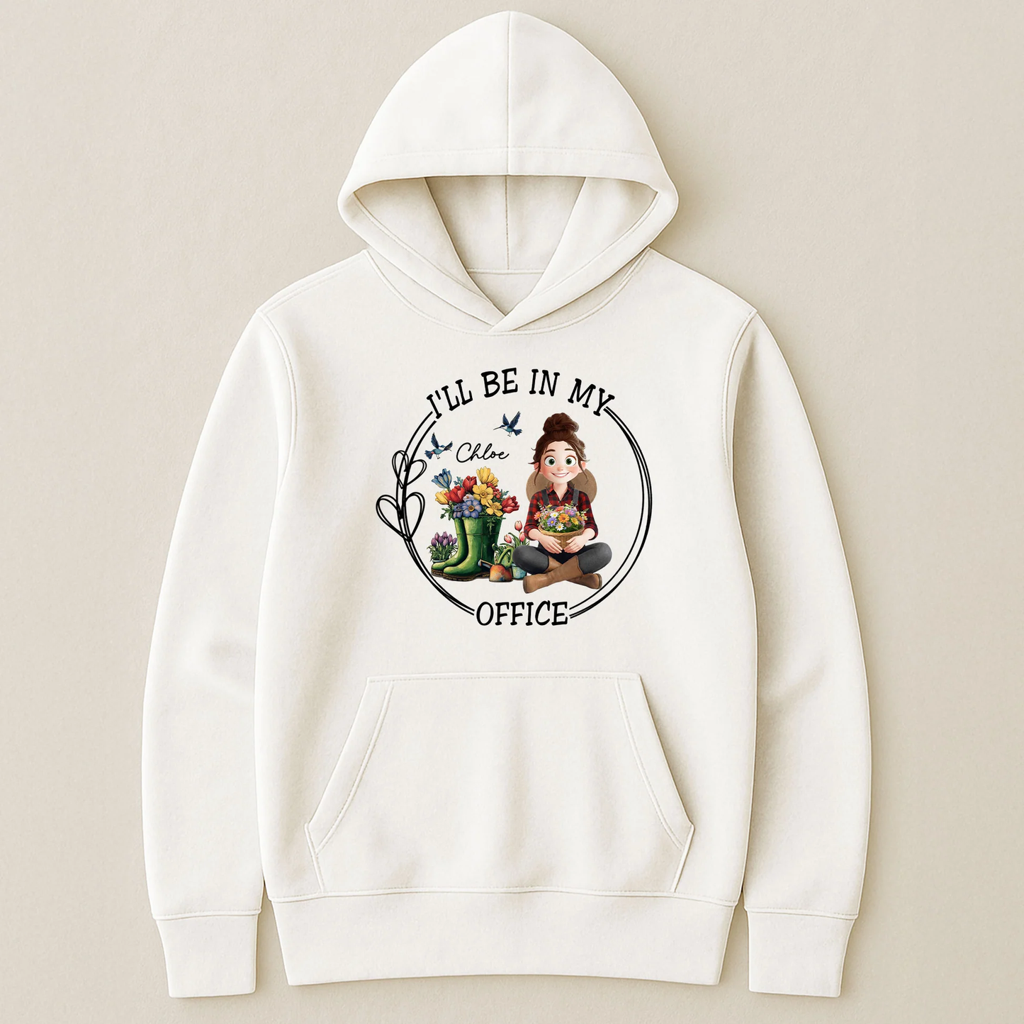 Personalized Gardener Classic Tee I'll Be In My Office Cute Cartoon Garden Scene - Unique Gift for Plant Lovers